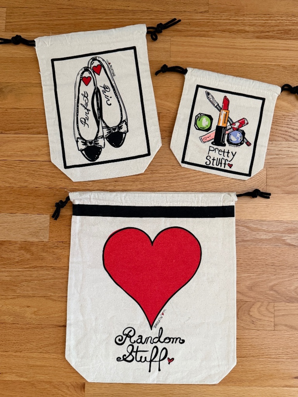 NWOT Brighton Canvas Drawstring Stuff Bags Travel Bags Random Stuff 3 Total